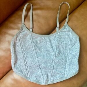Colsie Gray Bandeau Tank Top Ribbed Corset